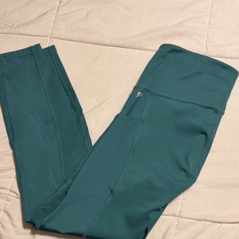 Teal Fabletics High-Waisted Leggings